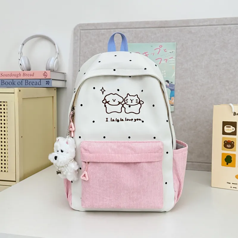 Meow In The Grass Nylon Backpack Unisex Multicolor-14