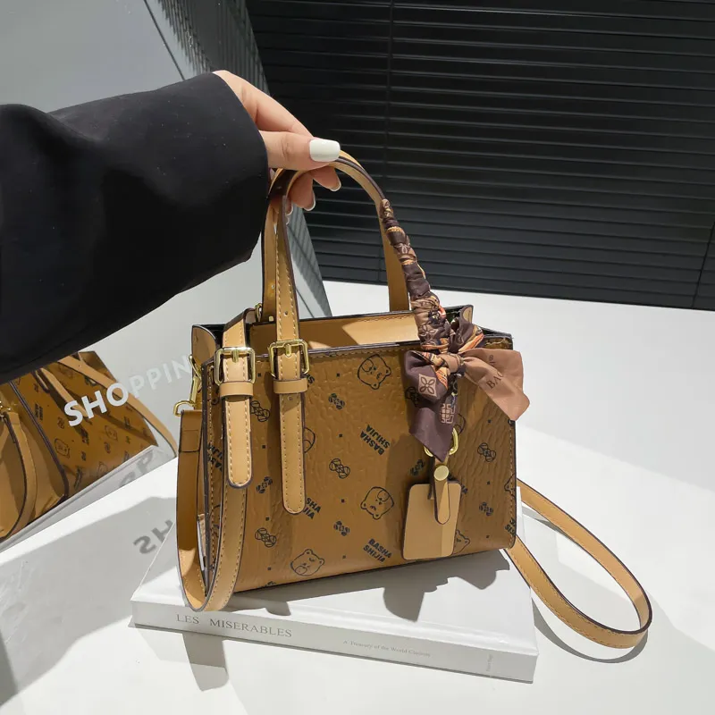 Meow In The Grass PU Shoulder Bag, Crossbody Bag, Handbag Women's Brown/Beige/Pink-9