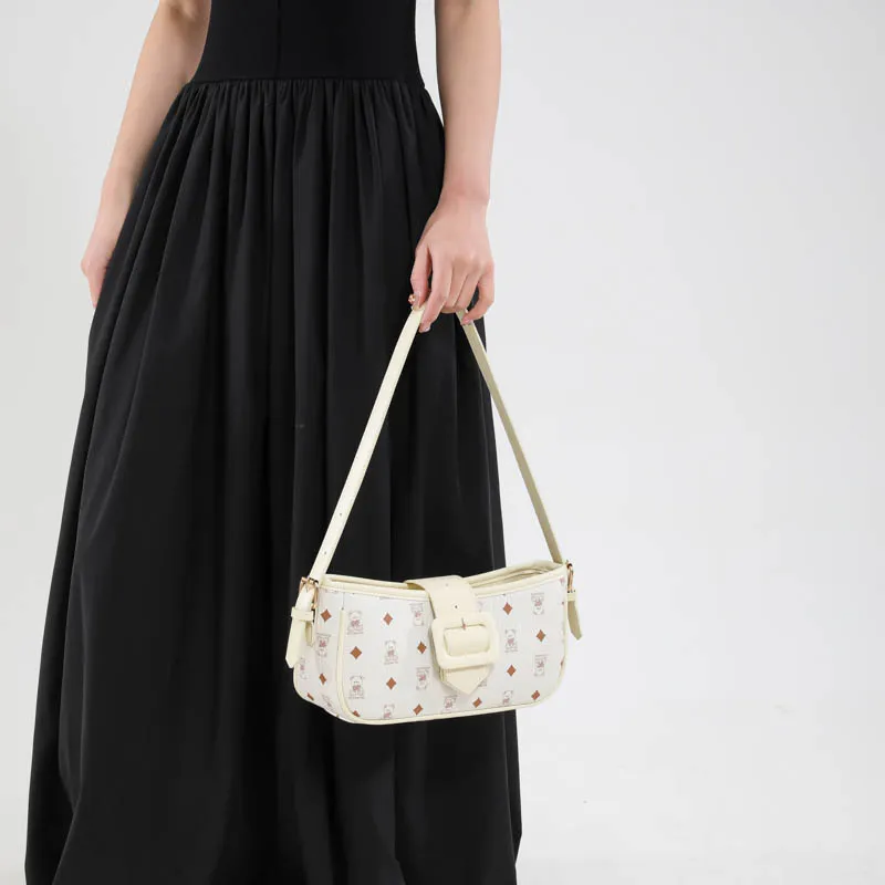 Meow In The Grass PU Shoulder Bag Women's Black/Pink/Brown/White-20
