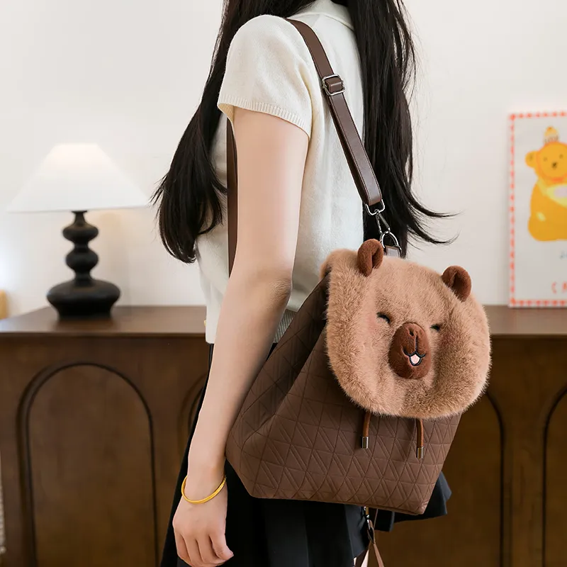 Meow In The Grass Suede Backpack Regular Women's Multicolor-14