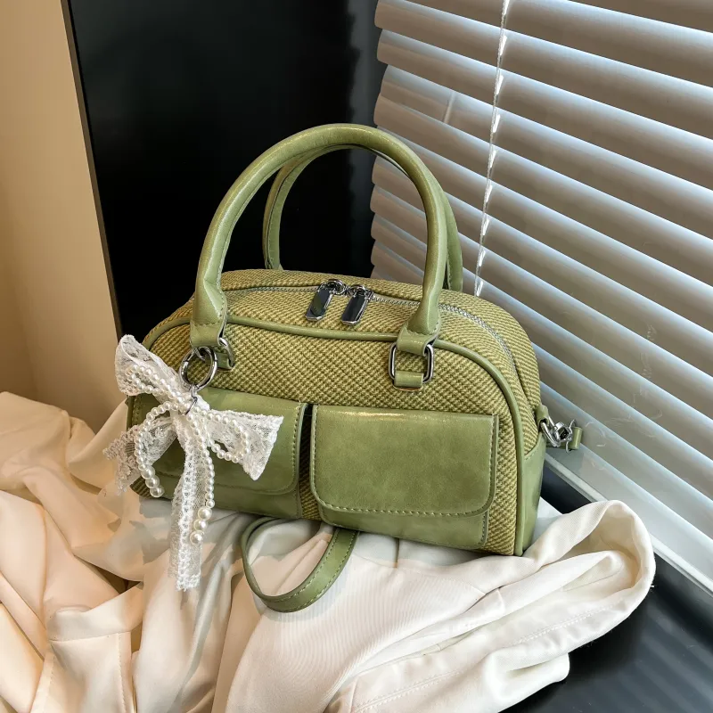 Meow In The Grass PU Handbag Women's Pink/Green/Black/White/Blue-8