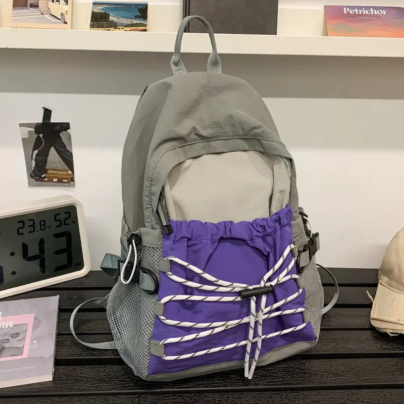 Meow In The Grass Nylon Backpack Unisex Multicolor-6