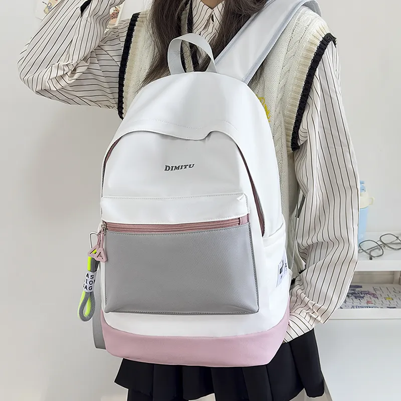 Meow In The Grass Nylon Backpack Women's Multicolor-2