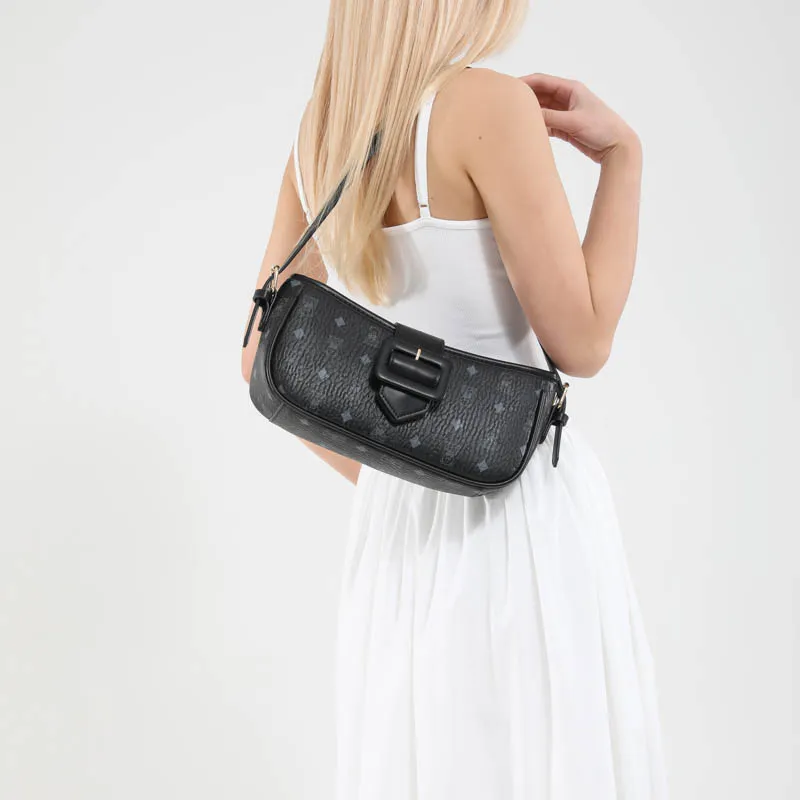 Meow In The Grass PU Shoulder Bag Women's Black/Pink/Brown/White-5