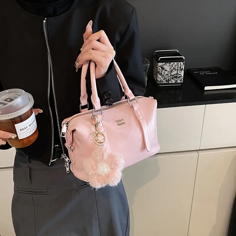 Meow In The Grass PU Handbag Women's Pink/Coffee/Coffee/Black-3