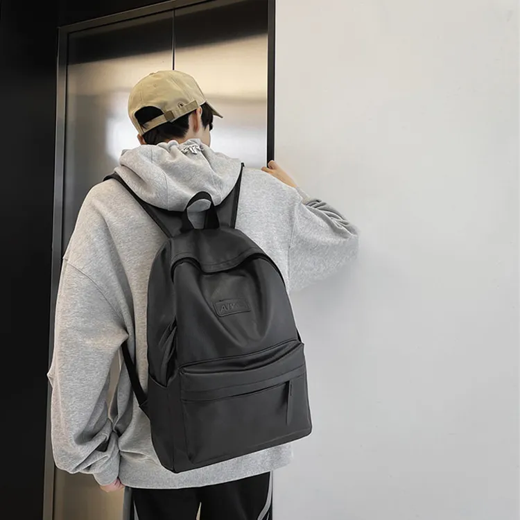 Meow In The Grass PU Backpack Regular Unisex Ecru/Black/Gray-2