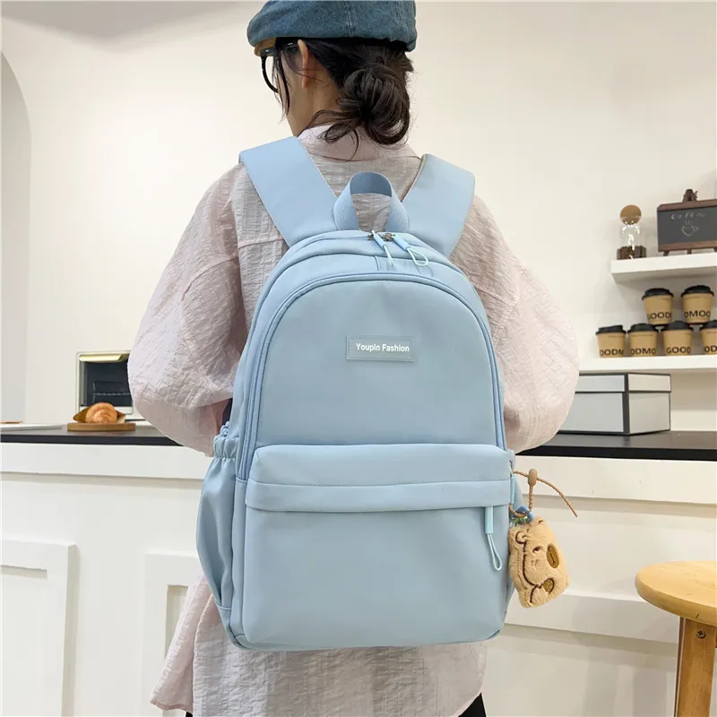 Meow In The Grass Oxford Backpack Regular Unisex Yellow/Pink/Blue/Black/Green-12
