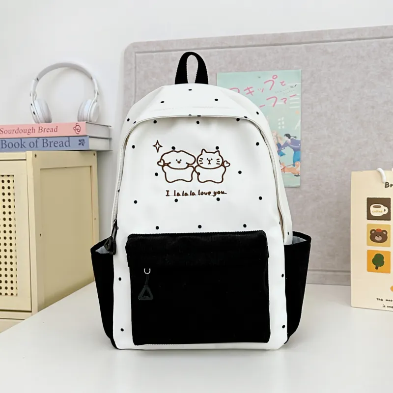 Meow In The Grass Nylon Backpack Unisex Multicolor-25