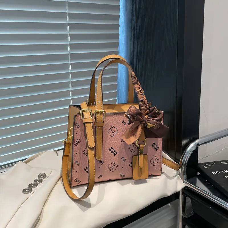 Meow In The Grass PU Shoulder Bag, Crossbody Bag, Handbag Women's Brown/Beige/Pink-17
