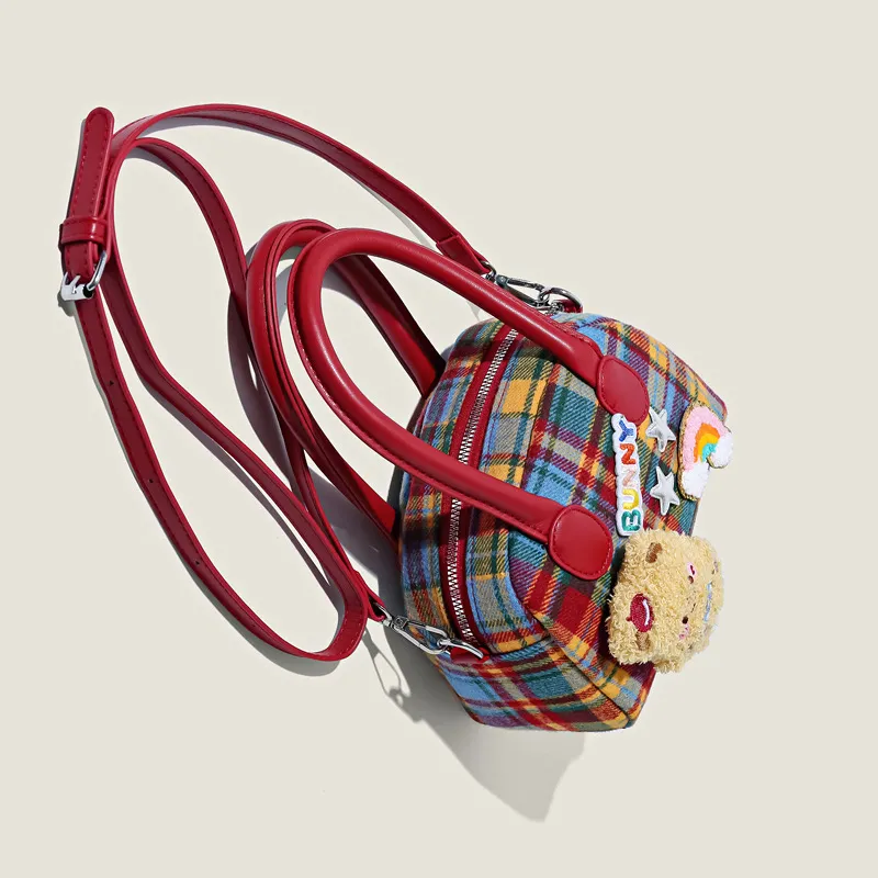 Meow In The Grass Artificial Leather Handbag Regular Women's Red-3