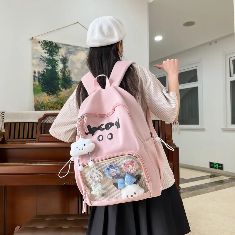 Meow In The Grass Nylon Backpack Unisex Multicolor-22