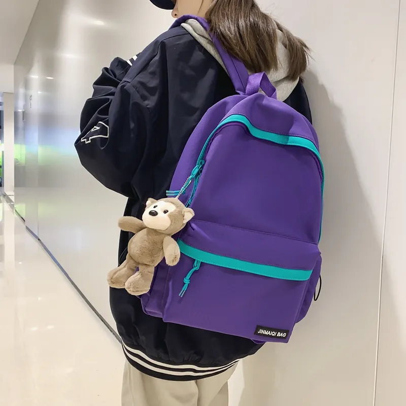 Meow In The Grass Nylon Backpack Unisex Multicolor-12
