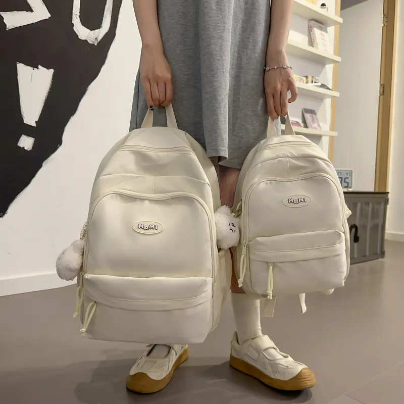 Meow In The Grass Nylon Backpack Unisex Black/White/Yellow-10