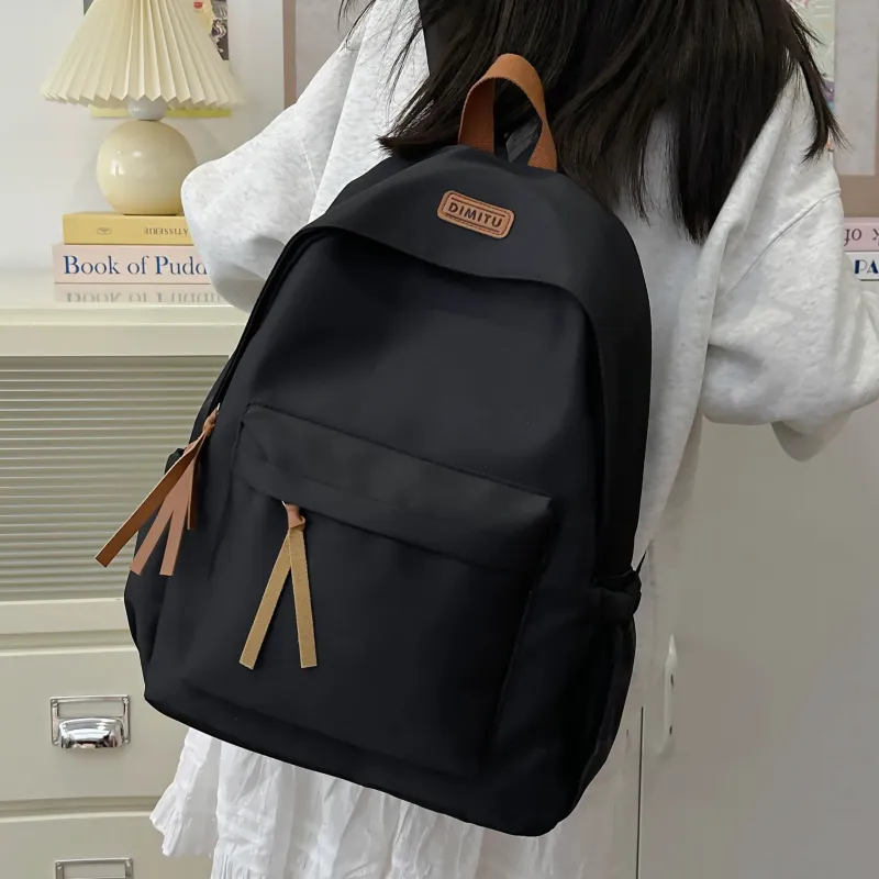 Meow In The Grass Nylon Backpack Unisex White/Black/Red/Blue-10