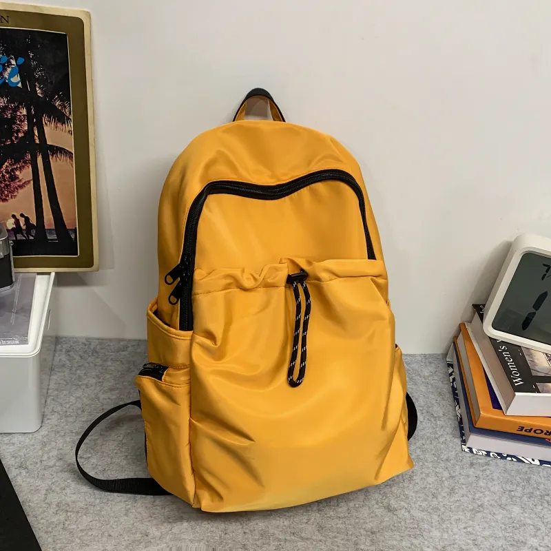 Meow In The Grass Nylon Backpack Unisex Black/Ecru/Yellow-10