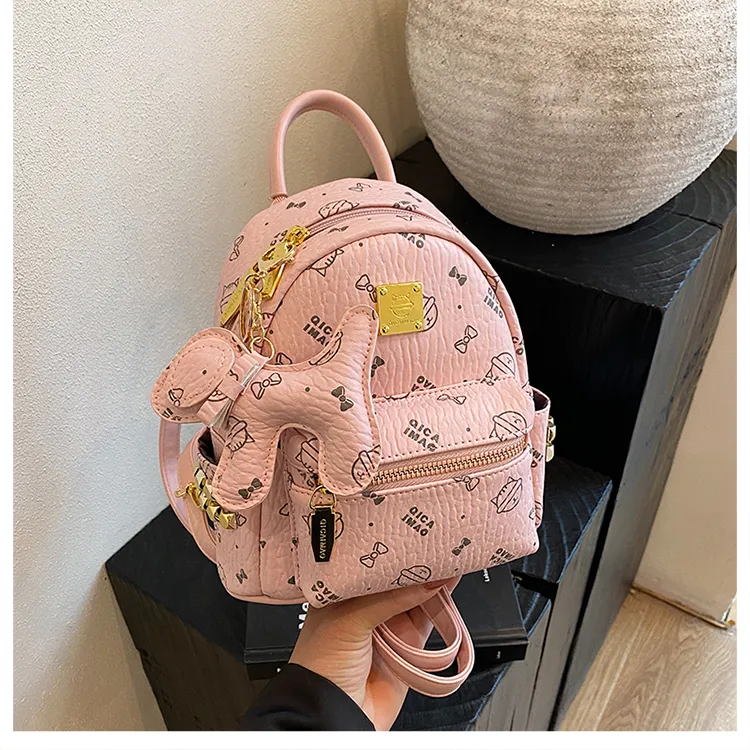 Meow In The Grass PU Backpack Women's Multicolor-14