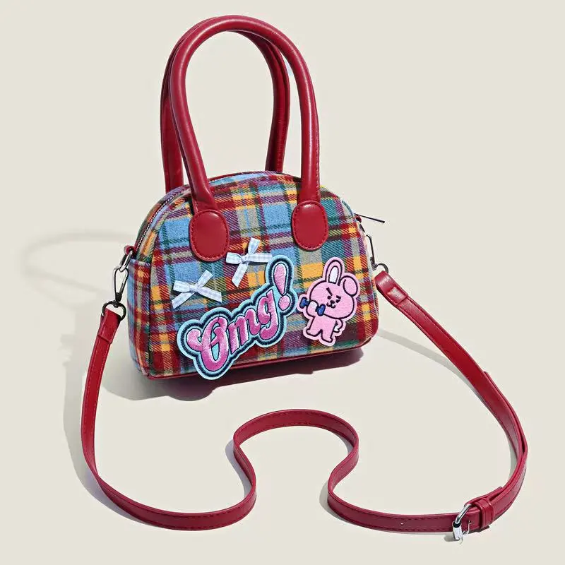 Meow In The Grass Artificial Leather Handbag Regular Women's Red-7