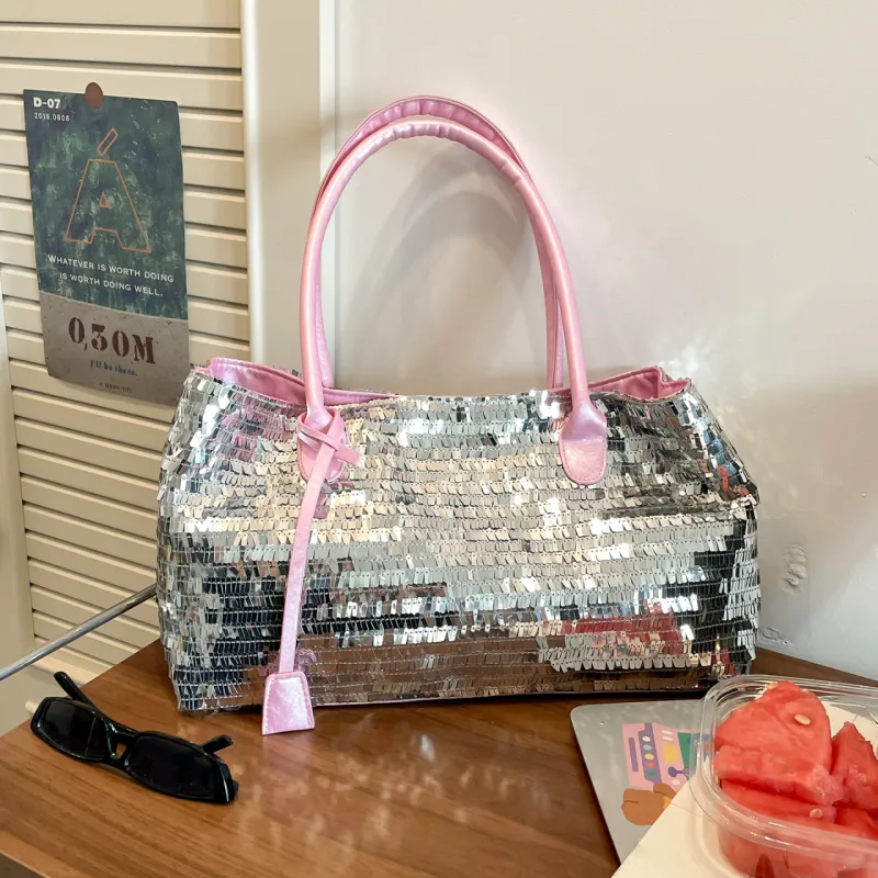 Meow In The Grass PU Shoulder Bag, Shoulder Bag Women's Black/Silver/Green/Pink-24