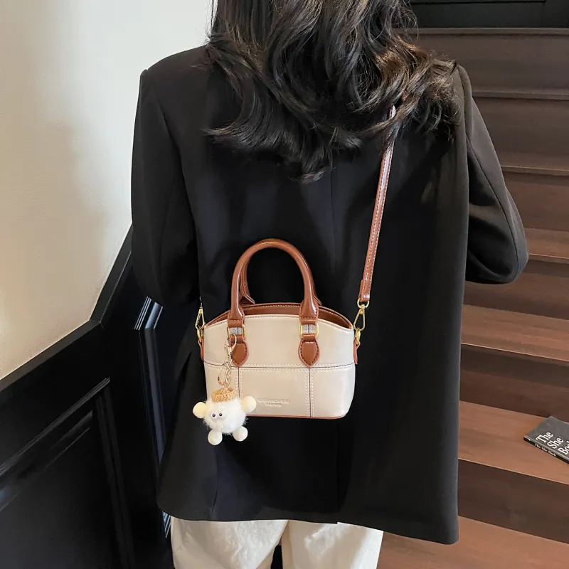 Meow In The Grass PU Handbag Women's Black/Coffee/Ecru-11