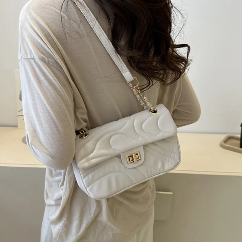 Meow In The Grass PU Shoulder Bag Women's Black/Ecru/Silver-11
