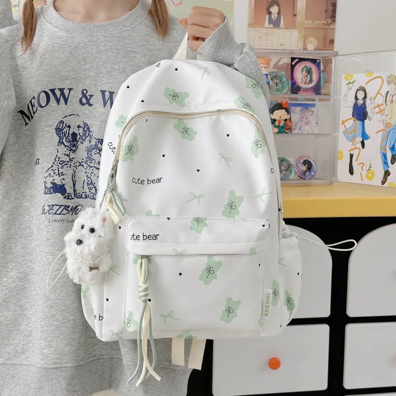 Meow In The Grass Nylon Backpack Regular Women's Multicolor-27