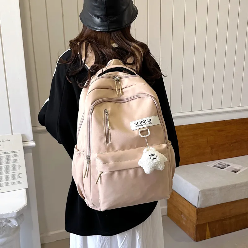 Meow In The Grass Nylon Backpack Unisex Multicolor-18
