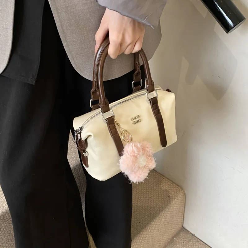 Meow In The Grass PU Handbag Women's Pink/Coffee/Coffee/Black-9