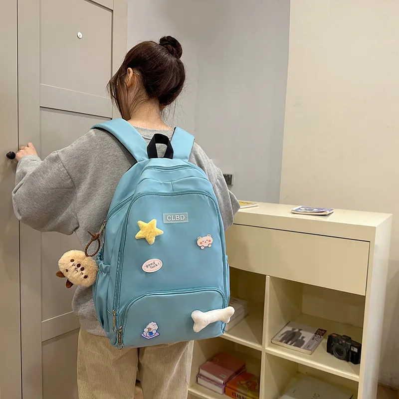 Meow In The Grass Nylon Backpack Unisex Multicolor-15