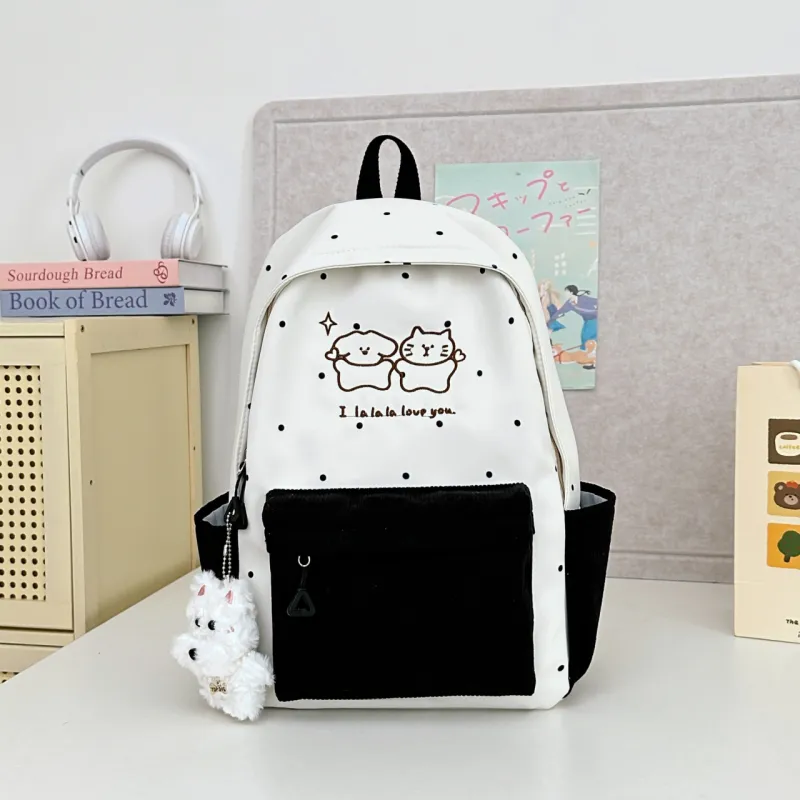 Meow In The Grass Nylon Backpack Unisex Multicolor-26