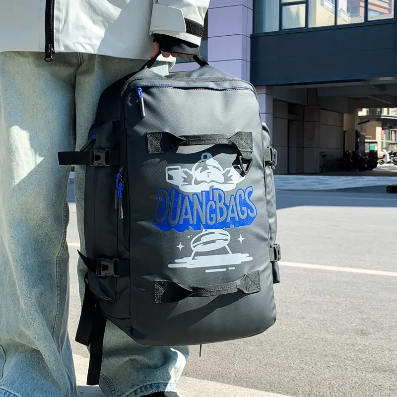 Meow In The Grass PU Backpack Unisex Black White Letter/Black Pink Letter/Black Blue Letter/Black Green Letter-14