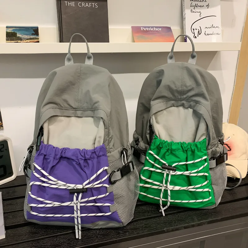 Meow In The Grass Nylon Backpack Unisex Multicolor-7