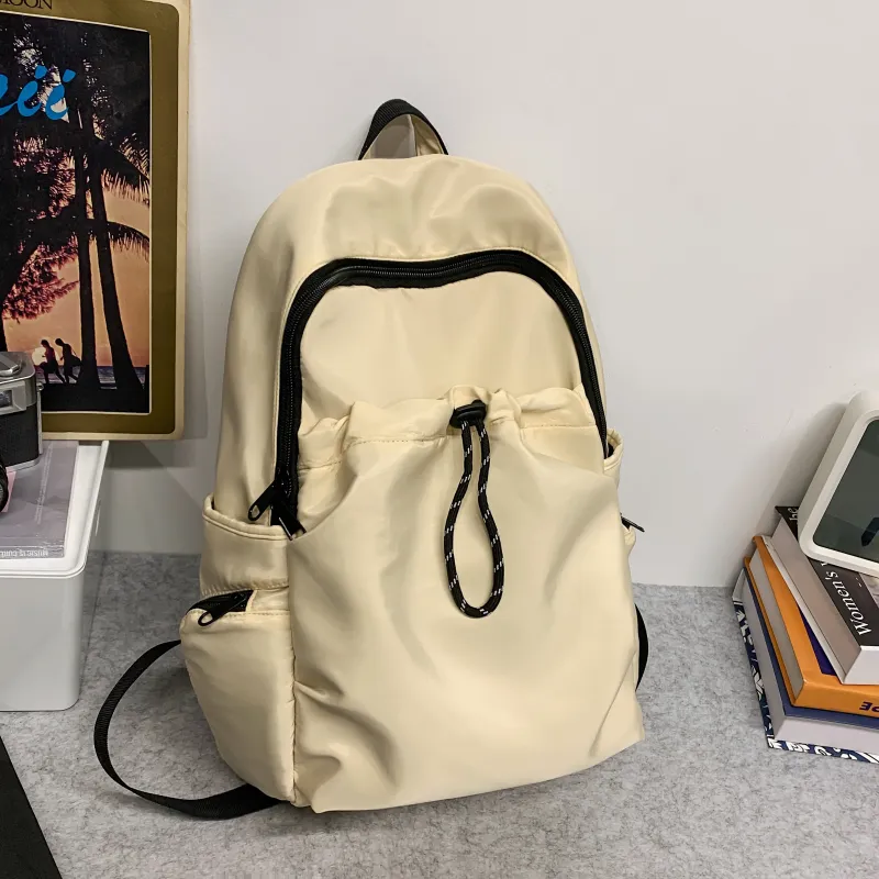 Meow In The Grass Nylon Backpack Unisex Black/Ecru/Yellow-6