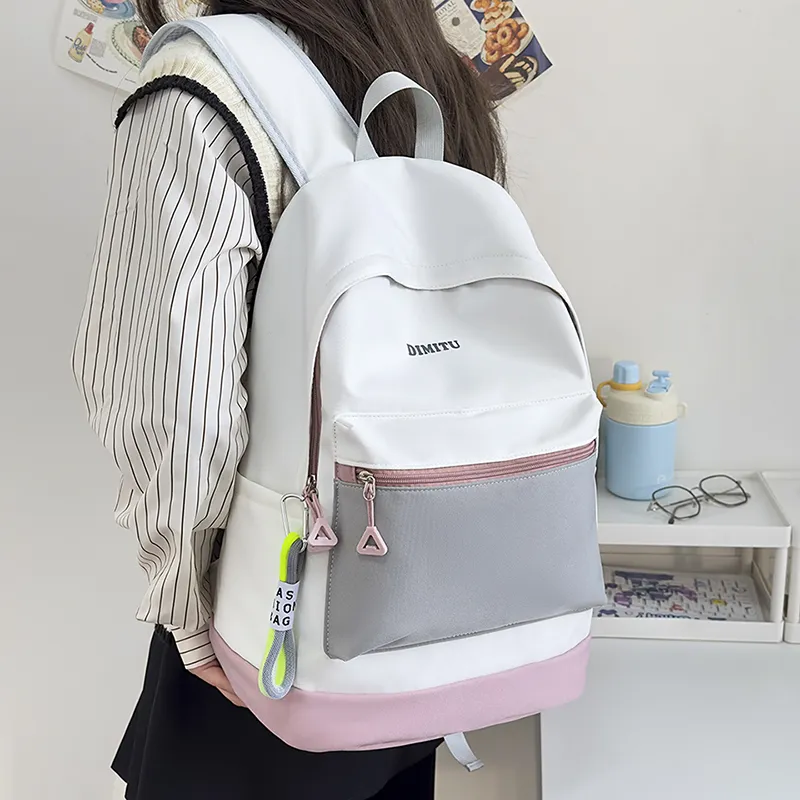 Meow In The Grass Nylon Backpack Women's Multicolor-3