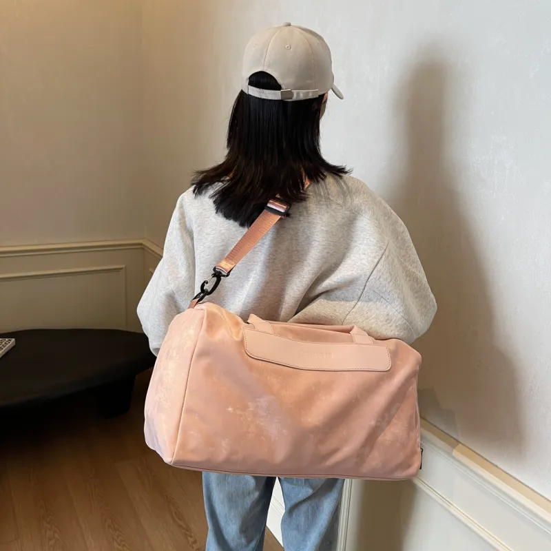 Meow In The Grass PU Travel Bag Unisex Khaki/Gray/Black/Pink-17