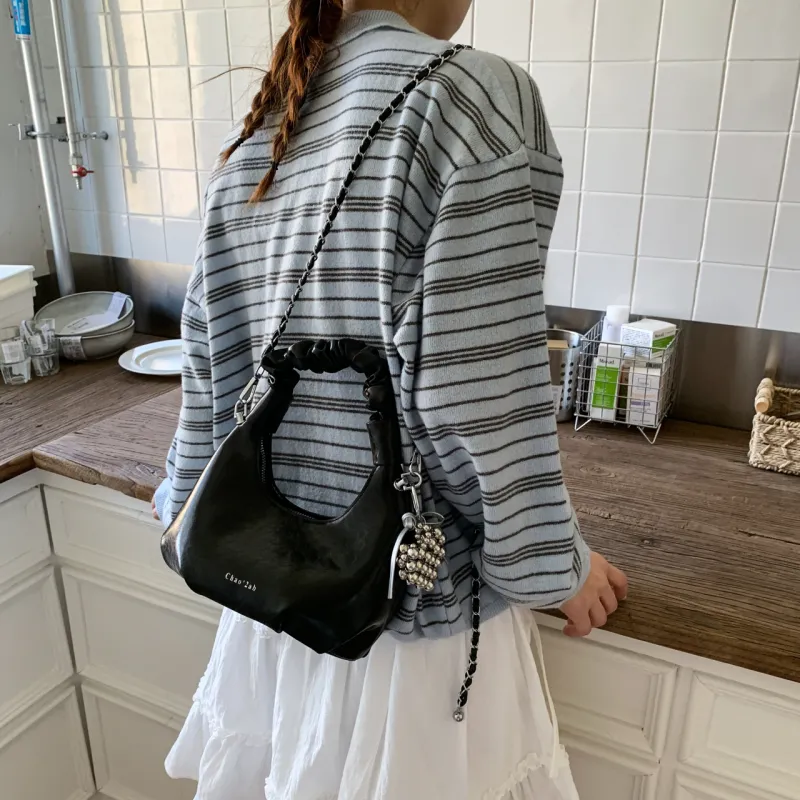 Meow In The Grass PU One Shoulder Handbag Women's White/Silver/Pink/Black-12