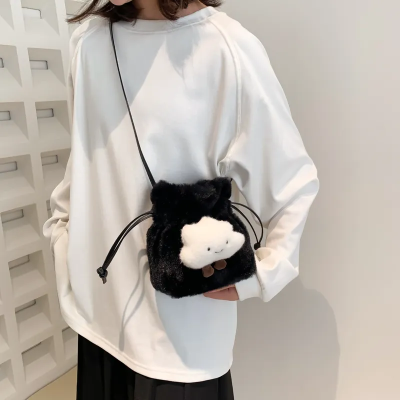 Meow In The Grass Plush Shoulder Bag, Crossbody Bag Women's Multicolor-10