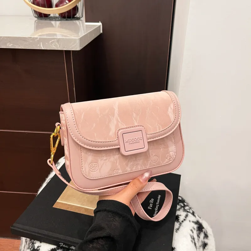 Meow In The Grass PU Crossbody Bag, Shoulder Bag Women's Cream White/Cherry Blossom Pink/Green/Black-10