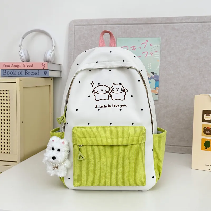 Meow In The Grass Nylon Backpack Unisex Multicolor-8
