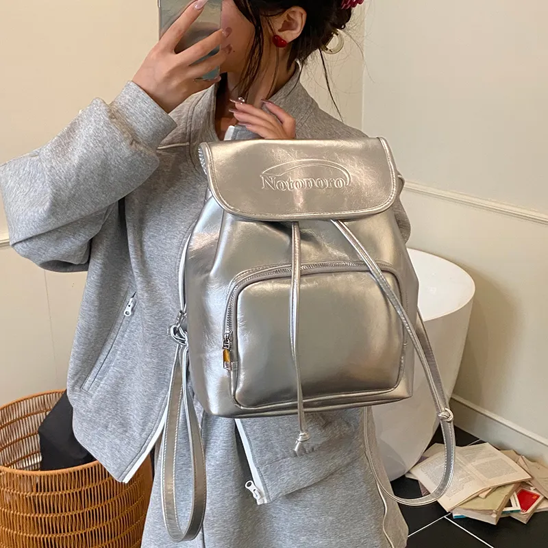 Meow In The Grass PU Backpack Women's Multicolor-9