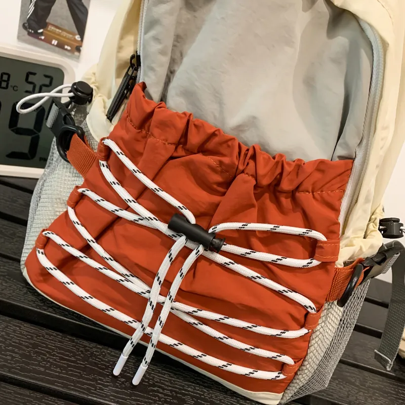 Meow In The Grass Nylon Backpack Unisex Multicolor-3