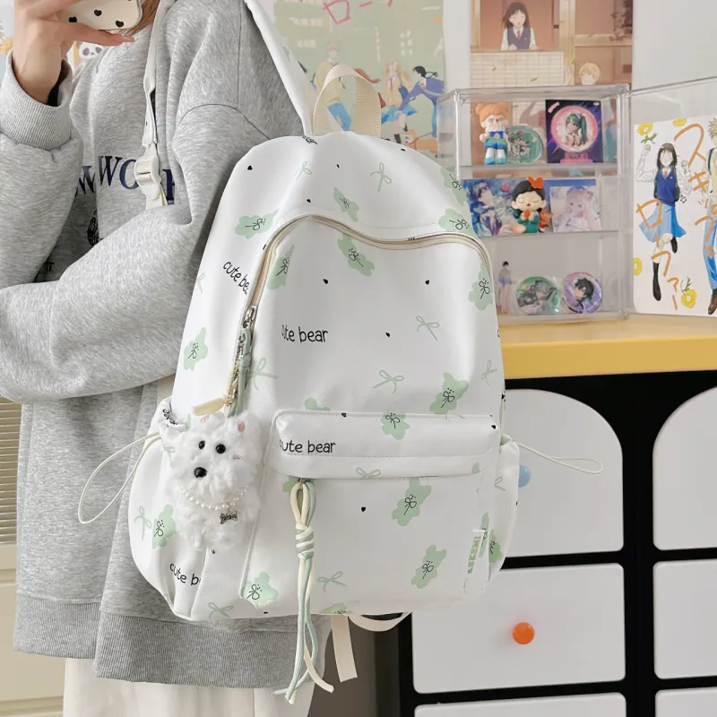 Meow In The Grass Nylon Backpack Regular Women's Multicolor-29
