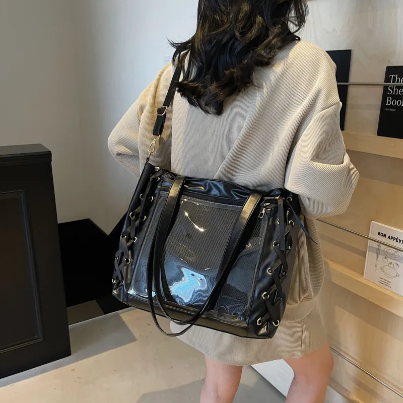 Meow In The Grass PU Shoulder Bag, Crossbody Bag Regular Women's Black/Ecru/Pink/Silver-17