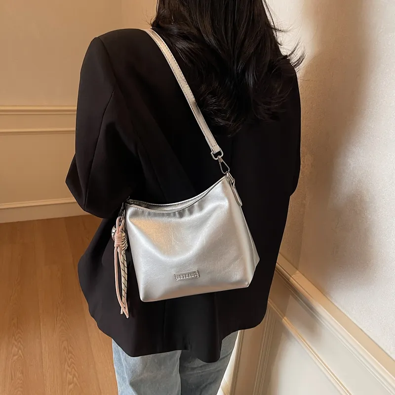 Meow In The Grass PU Crossbody Bag, Shoulder Bag Regular Women's Black/Coffee/Blue/Silver/Pink/Ecru-11