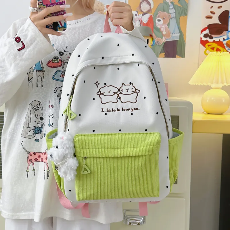 Meow In The Grass Nylon Backpack Unisex Multicolor-11