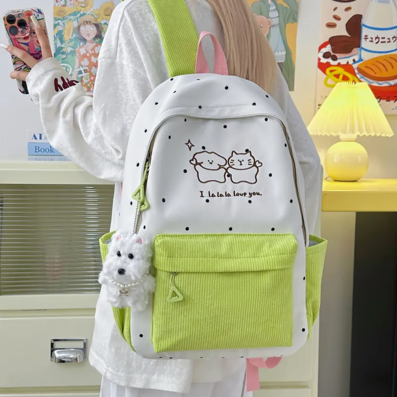 Meow In The Grass Nylon Backpack Unisex Multicolor-10