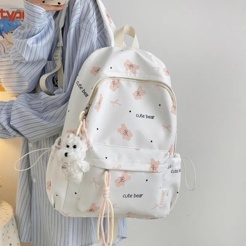 Meow In The Grass Nylon Backpack Regular Women's Multicolor-3