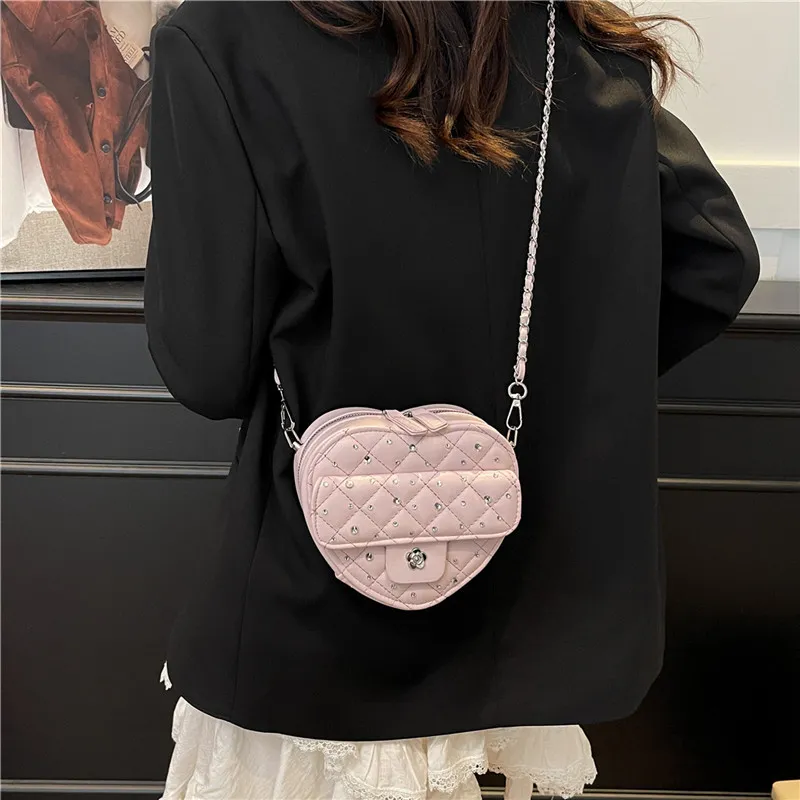 Meow In The Grass PU Heart Shaped Bag Shoulder Bag Women's Multicolor-19