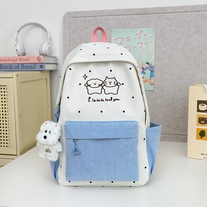 Meow In The Grass Nylon Backpack Unisex Multicolor-2