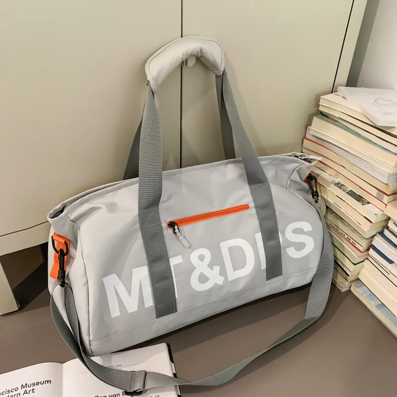 Meow In The Grass Nylon Travel Bag Unisex Black/Gray-4
