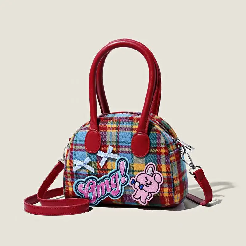 Meow In The Grass Artificial Leather Handbag Regular Women's Red-8